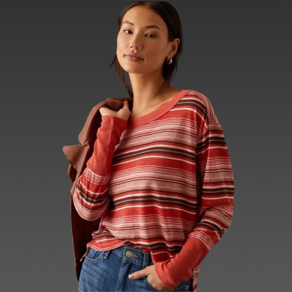 Pilcro Anthropologie Boxy Heritage Pullover Top / Stripe / XS